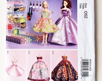 6903 ACCESSORIES Sewing Pattern: 11 1/2" FASHION DOLL DRESSES CLOTHING BOXES 