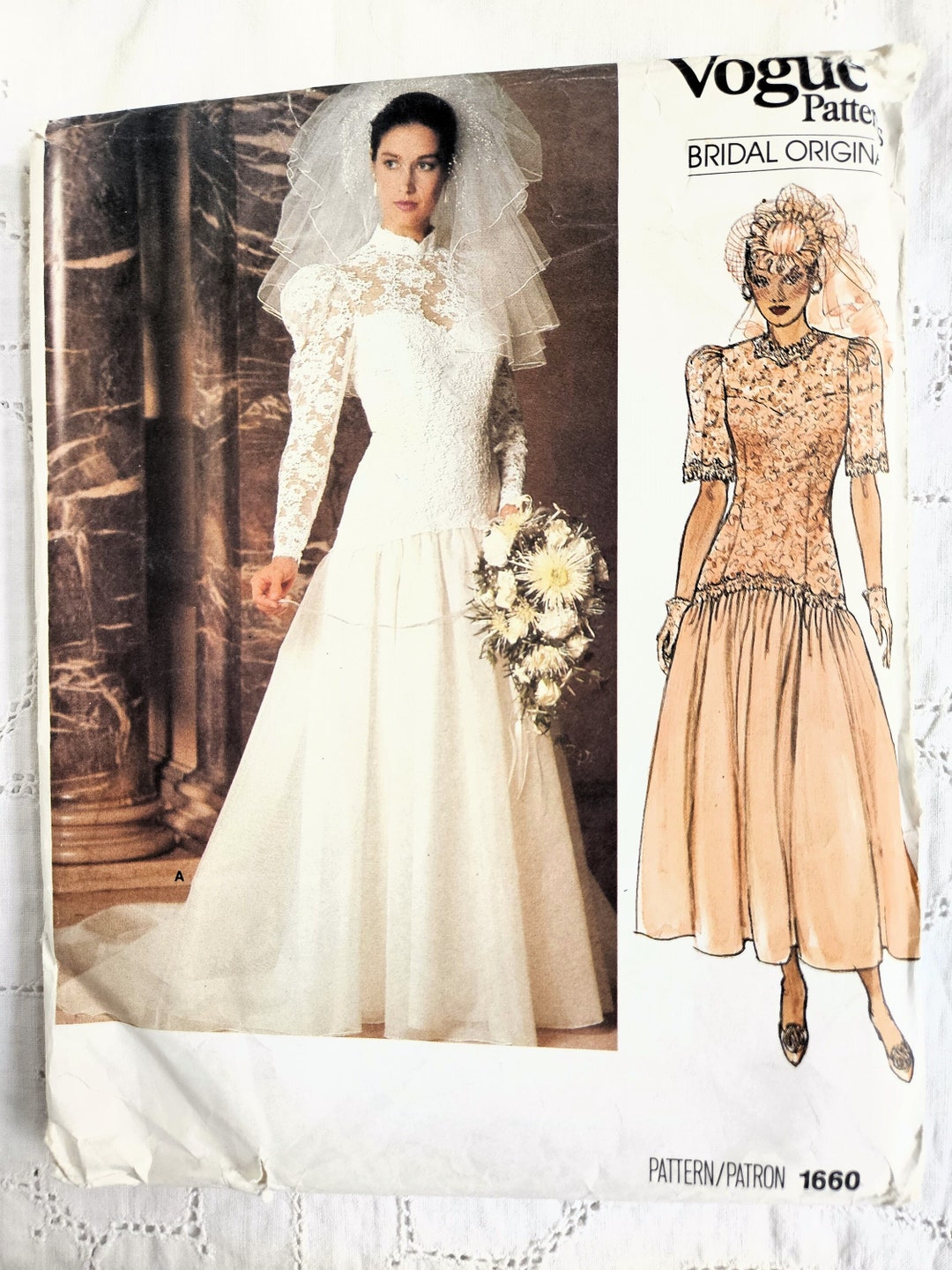 80s Wedding Dress, Drop Waist, Fitted Bodice, Above Ankle or 80s Wedding Dress, Drop Waist, Fitted Bodice, Above Ankle or
