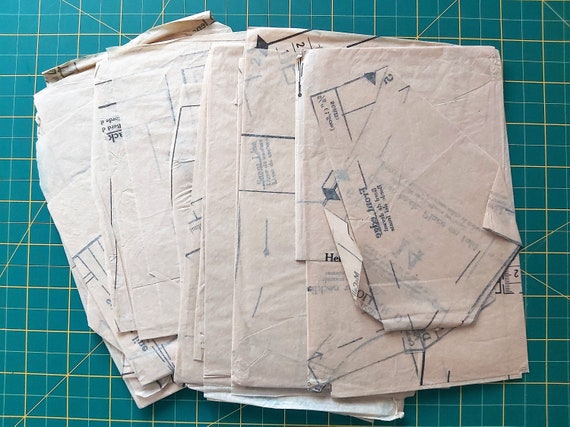 Vintage Sewing Pattern Printed Tissue Paper, Paper Ephemera, Junk Journals, Scrapbooking Paper, Paper Collage, Paper Dolls, Decoupage