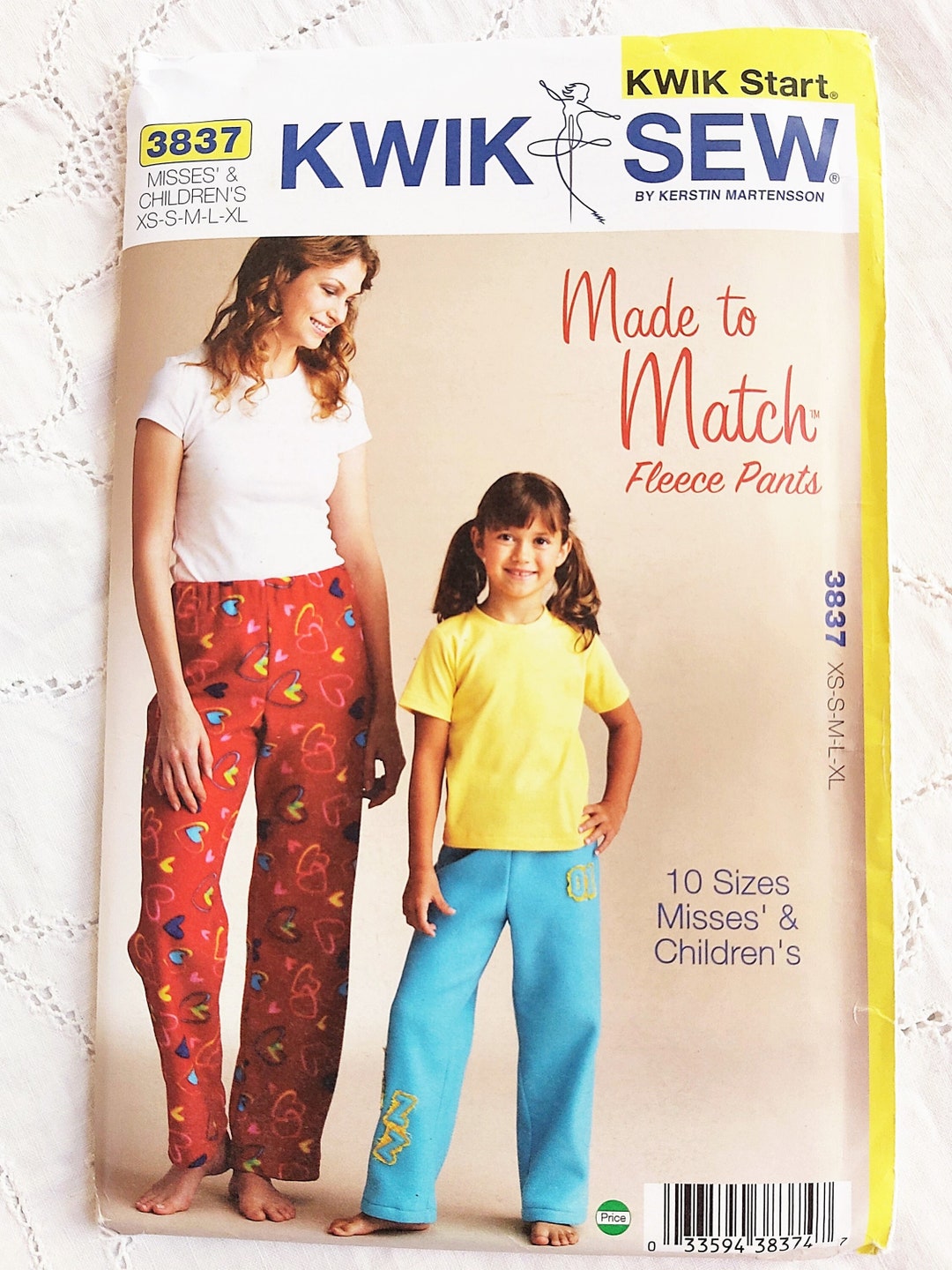 UNCUT Kwik Sew 3837 Fleece Pants Sewing Pattern: Matching Mom & Child ...