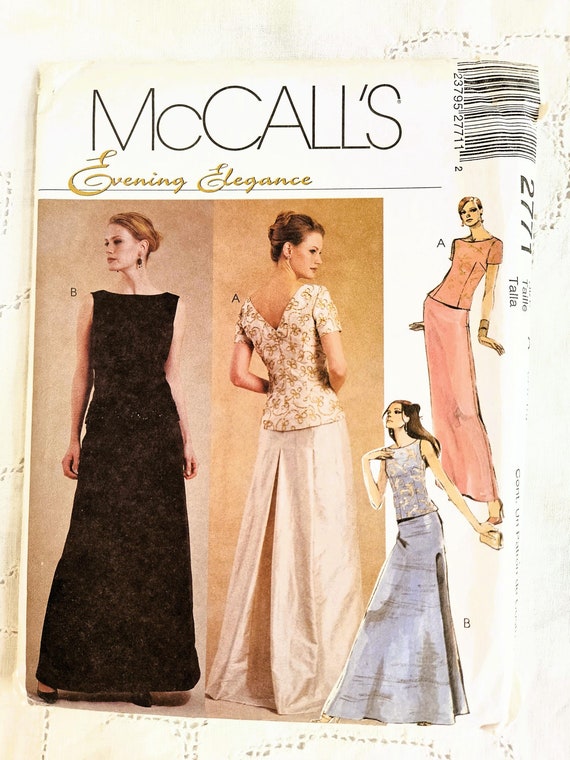 Two Piece Formal Dress, Semi-fitted Top A-line or Pleated Back