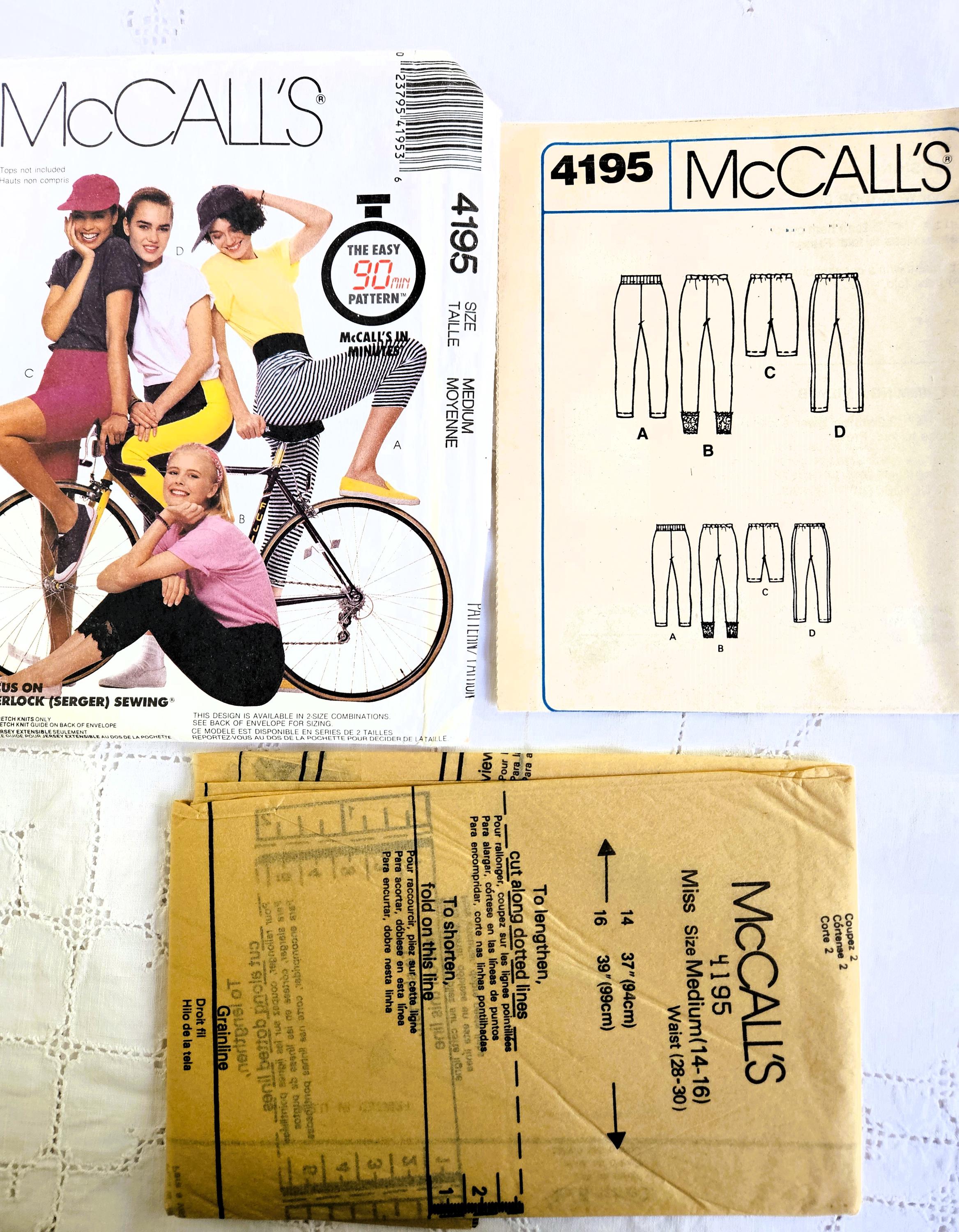 Retro 80s Stretch Knit Leggings or Bike Shorts, Pull-on Pants