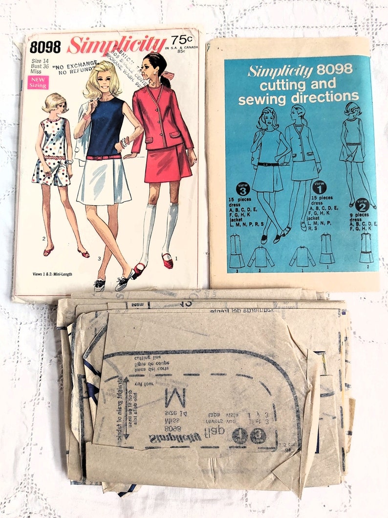 Mod 60s Culotte Dress & Jacket, Retro Summer Fashion, Drop Waist ...
