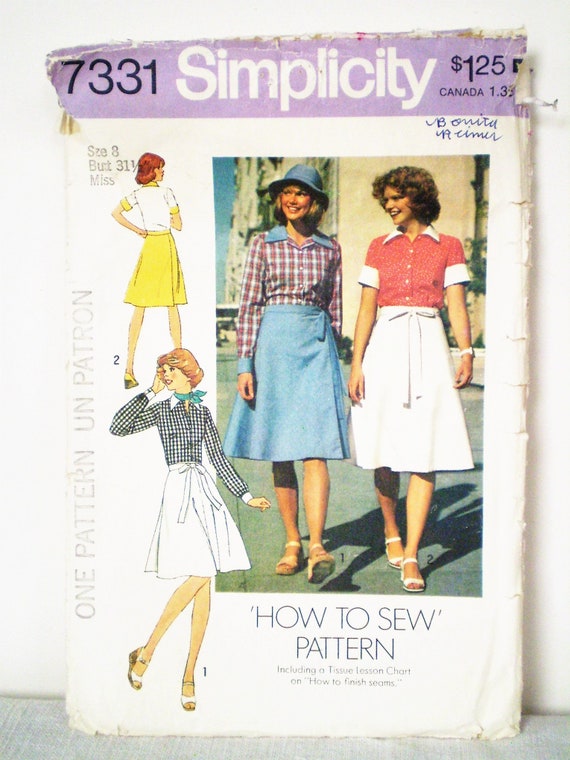 wrapping skirt and blouse