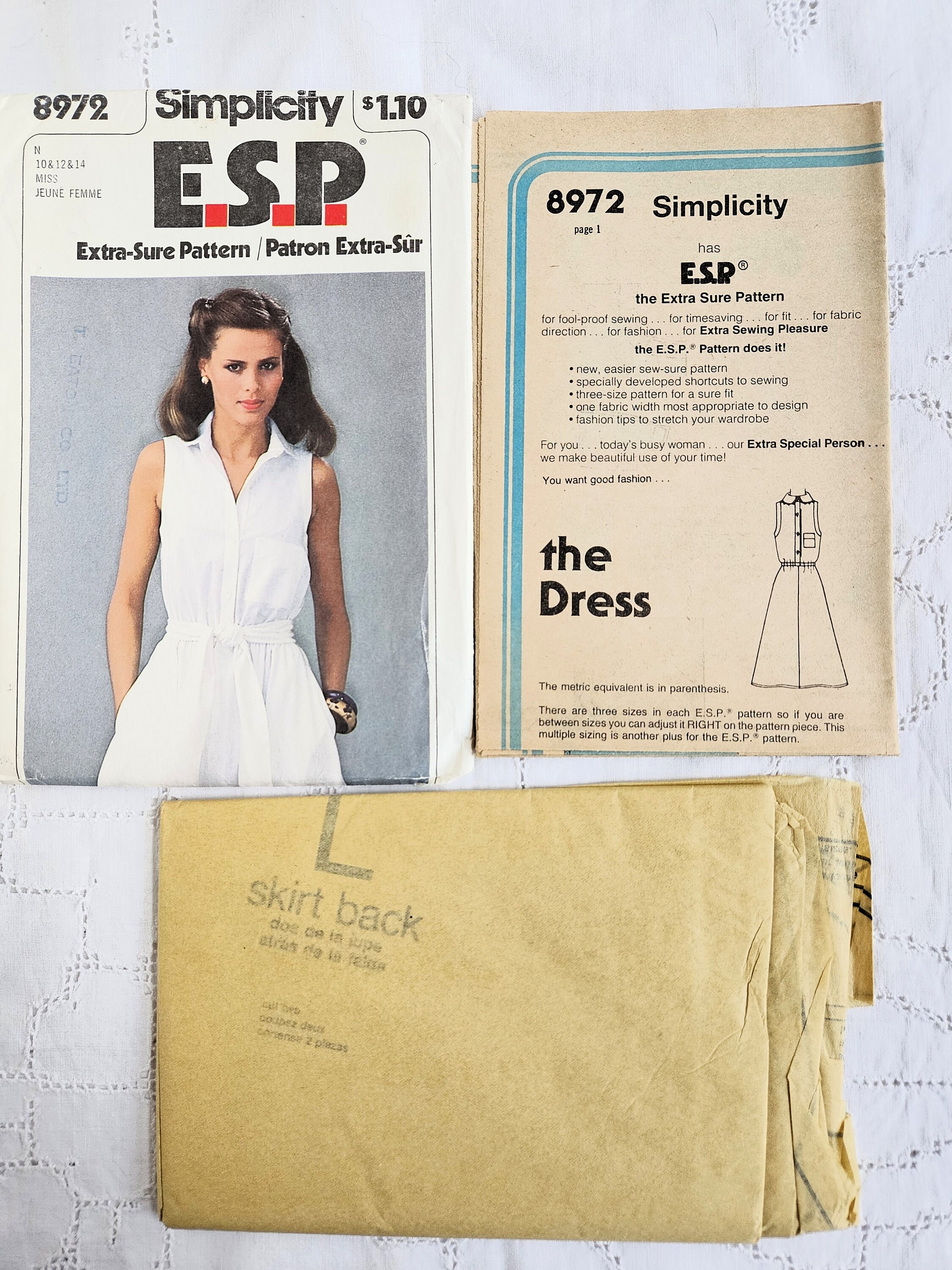 Button Bodice Pattern Easy 70s Sundress & Sash, Button Bodice, Pointed Shirt Collar, Elastic ...