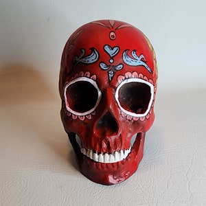 Skull Art - Day of the Dead! Red color