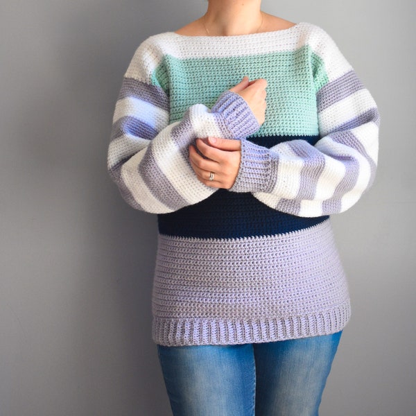 Comfy Crochet Colorblock Sweater Pattern