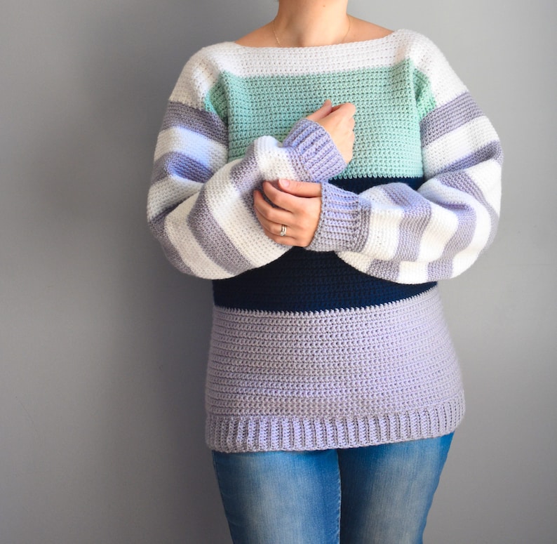 Comfy Crochet Colorblock Sweater Pattern image 1