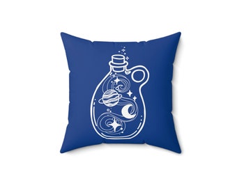 Blue Potion galaxy Pillow/ Home Decor/ Spun Polyester Square Pillow