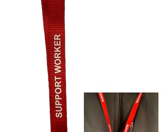 Pre-Printed Support Worker Lanyard FREEPOST with Metal Lobster Clip & Safety Breakaway