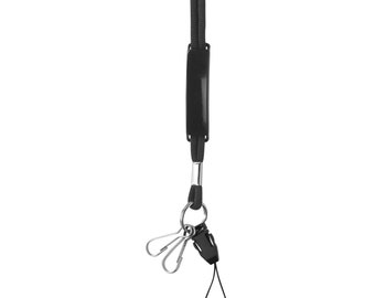 Black Lanyard with 3 Clasps and Safety Breakaway - Ideal for Fishing and Sports
