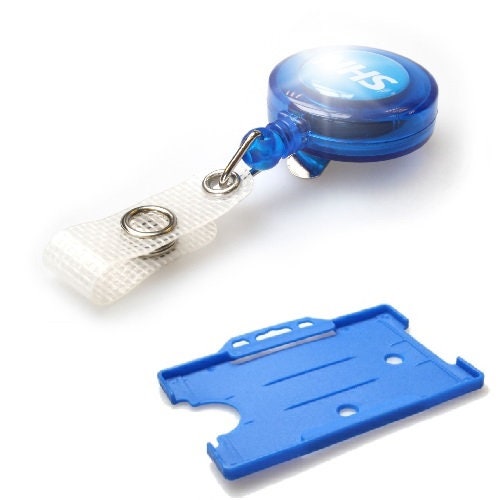 NHS YoYo Badge Reel FREE POST with Light Blue Landscape Card Holder