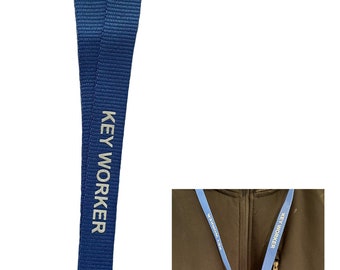 Pre-Printed Key Worker Lanyard FREEPOST with Metal Lobster Clip & Safety Breakaway
