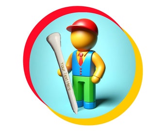 Personalised Bamboo Golf Tees - 70mm - White