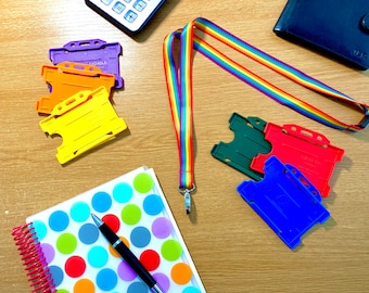 Rainbow Lanyard & Optional ID holder - FREEPOST