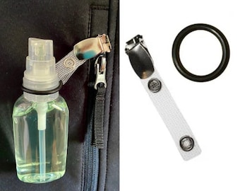 Short Crocodile Badge Clip FREE POST with O Ring to hold Hand Sanitiser