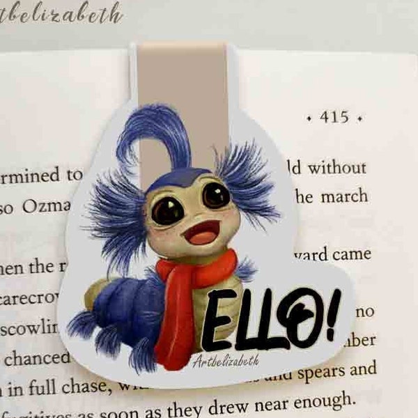 Marcador magnético de gusano Ello / Inspirado en el laberinto / Impresión a doble cara