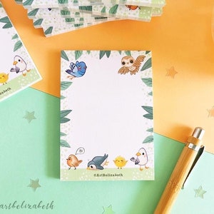 Blocco note uccelli carini –Taccuini per appunti con uccellini-Taccuini per appunti-Kawaii–Eco friendly-Carino-Kawaii-Stazionario–Taccuini per appunti Robin–Cottagecore - Formato A7