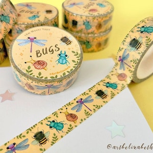 Washi Tape Bugs - Nastri Washi Tape Kawaii Planner Tapes - Nastri Washi con motivi carini - Cancelleria Kawaii - Nastro decorativo - Nastri Washi Nature