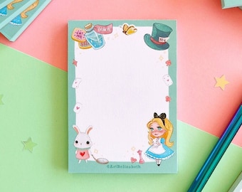 Memopad Wonderland – Cute Alice in Wonderland Notepad -Fantasy Memopads -Cute Desk Memopads–Eco Friendly Memopads