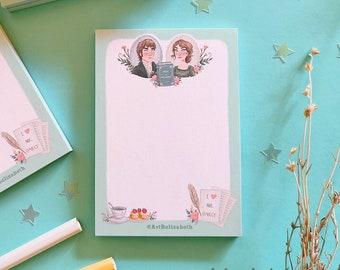 Memopad Pride and Prejudice - Cute Notepad - Jane Austen - Cute Desk Memopads - Kawaii – Eco Friendly -Cute–Romantic – Tea Time– Cottagecore