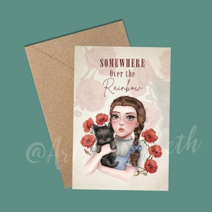 Dorothy Postkarte, Grußkarte A6 + Kraft Umschlag, Zauberer von Oz Karte