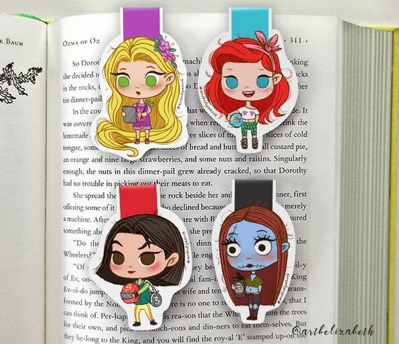 magnetic bookmarks disney princess casual modern disney etsy australia