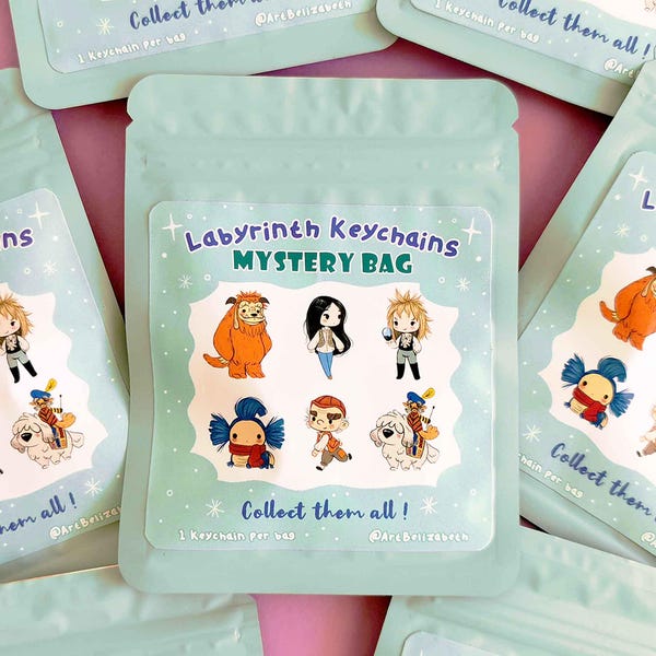 Labyrinth Mystery Bag Keychain - Blind Bag Keyring Surprise and Collective Set