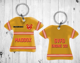 Fireman Coat Orange/Yellow Keychain