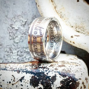 Morgan silver dollar - coin ring Wedding ring - coin jewelry - custom rings - handmade ring - morgan silver dollar - free shipping