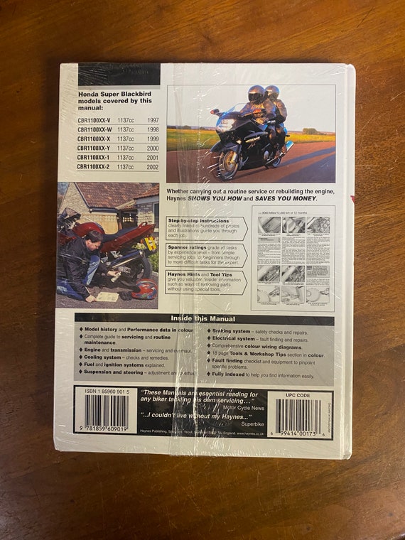 Honda CBR1100XX Super Blackbird 97 to 02 (Haynes Service & Repair Manual)  Hardcover