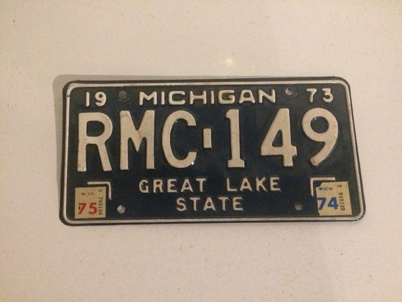 1973 Michigan License Plate Great Lake State (SINGLE) - Etsy