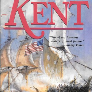 May include: A book cover featuring a painting of two ships in battle. The ships are sailing on a choppy sea with smoke and fire in the background. The book title is "Sloop of War" and the author is Alexander Kent. The quote "One of our foremost writers of naval fiction." is attributed to the Sunday Times.
