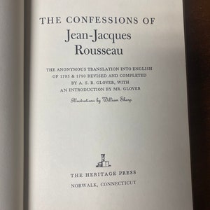 HERITAGE PRESS: Confessions of Jean-Jaques Rousseau 1955 image 4