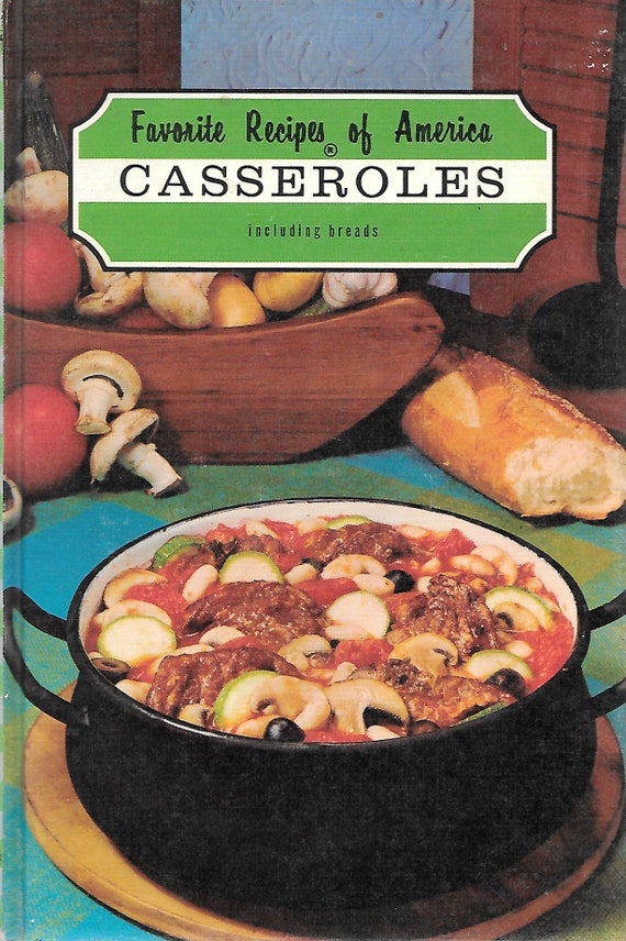 Vtg Casserole Oven Dishes 1958 Cookbook booklet w/ MCM art