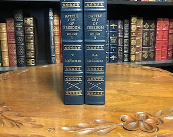 Battle Cry of Freedom by James M McPherson Volume I & II   Easton Press Leather Bound  (1989)