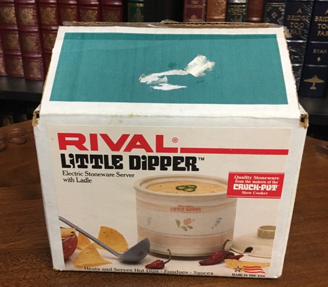 Rival Crock Pot Little Dipper Mini Slow Cooker Stoneware White 32041 Dip  Pot 1qt