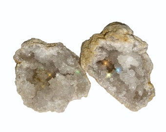 Clear Quartz Geode Stone x 1 - Master Healer & Balance Crystal - Resonates with all Chakras