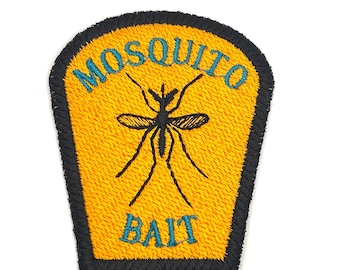 Mosquito Bait - Embroidered Iron On or Sew On Patch - Funny Patch