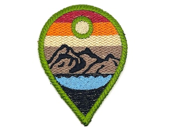 Embroidered Mountain Patch: Iron On or Sew On - Adventure Decor