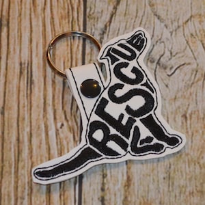 Rescue Dog Key Chain - Vinyl keychain snap key fob - Dog Owner Key Chain - Dog Lover Gift - Many Colors of Vinyl are Available