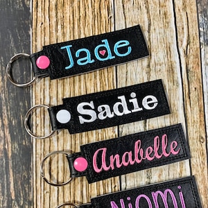Personalized Name Key Chain - Vinyl keychain snap key fob - Choose Your Colors