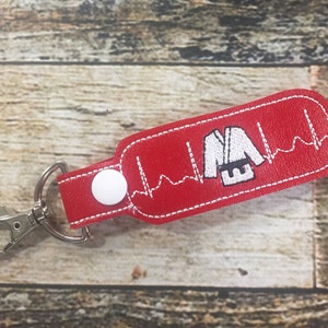 Karate Martial Arts Heartbeat Key Chain - Vinyl keychain snap key fob