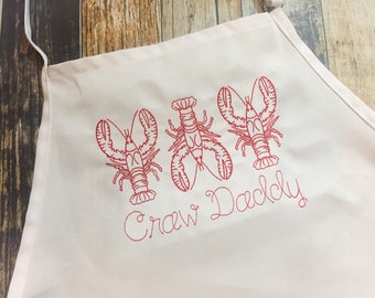 Crawfish Personalized Apron - Grilling Apron - Available in more colors of Aprons - Boil Men's Apron - Father's Day Gift - Craw Daddy