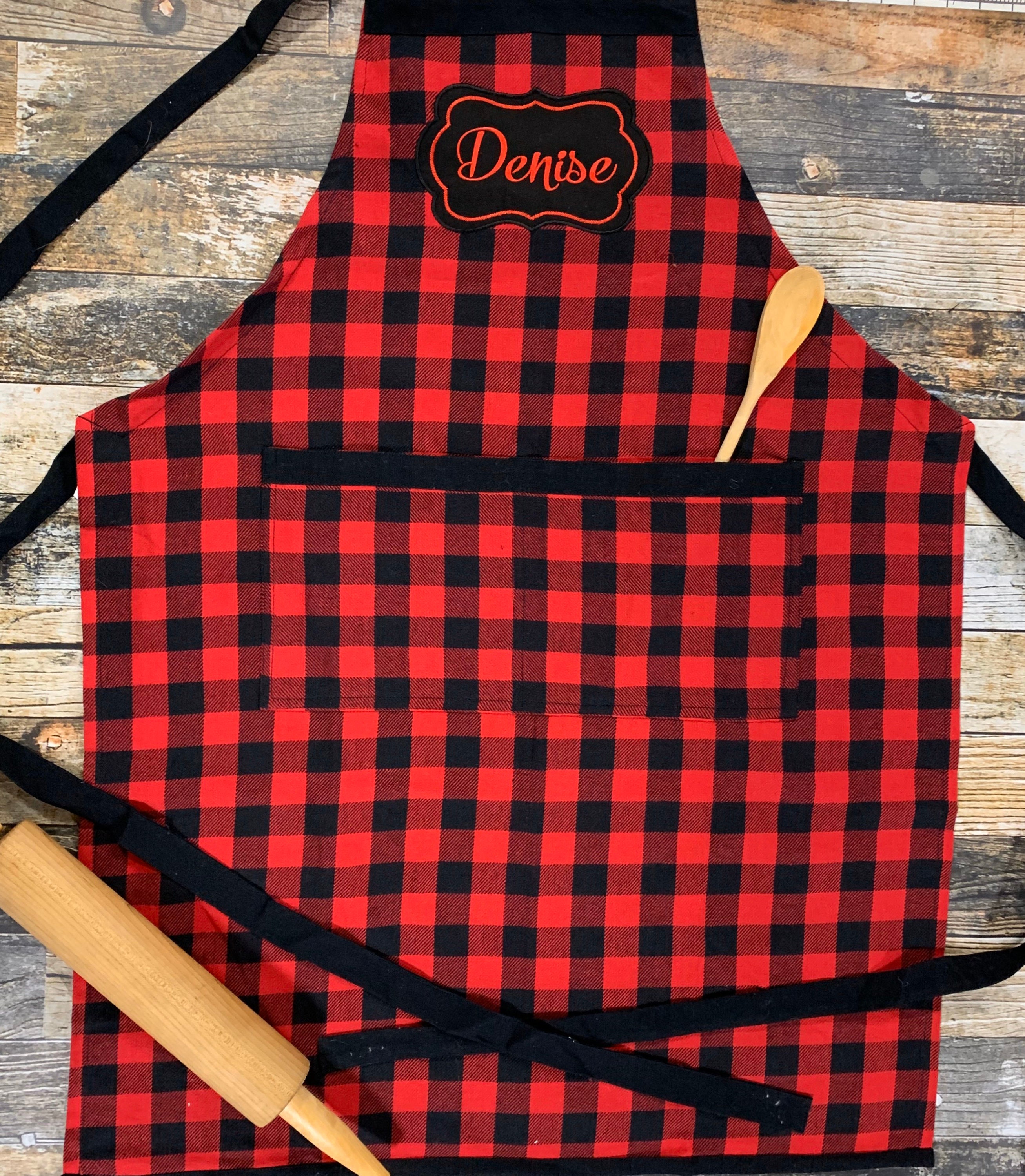 Personalized Buffalo Plaid Apron Etsy