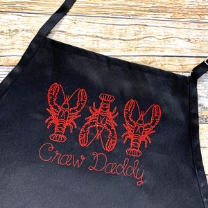 Crawfish Personalized Apron - Grilling Apron - Available in more colors of Aprons - Boil Men's Apron - Father's Day Gift - Craw Daddy Black