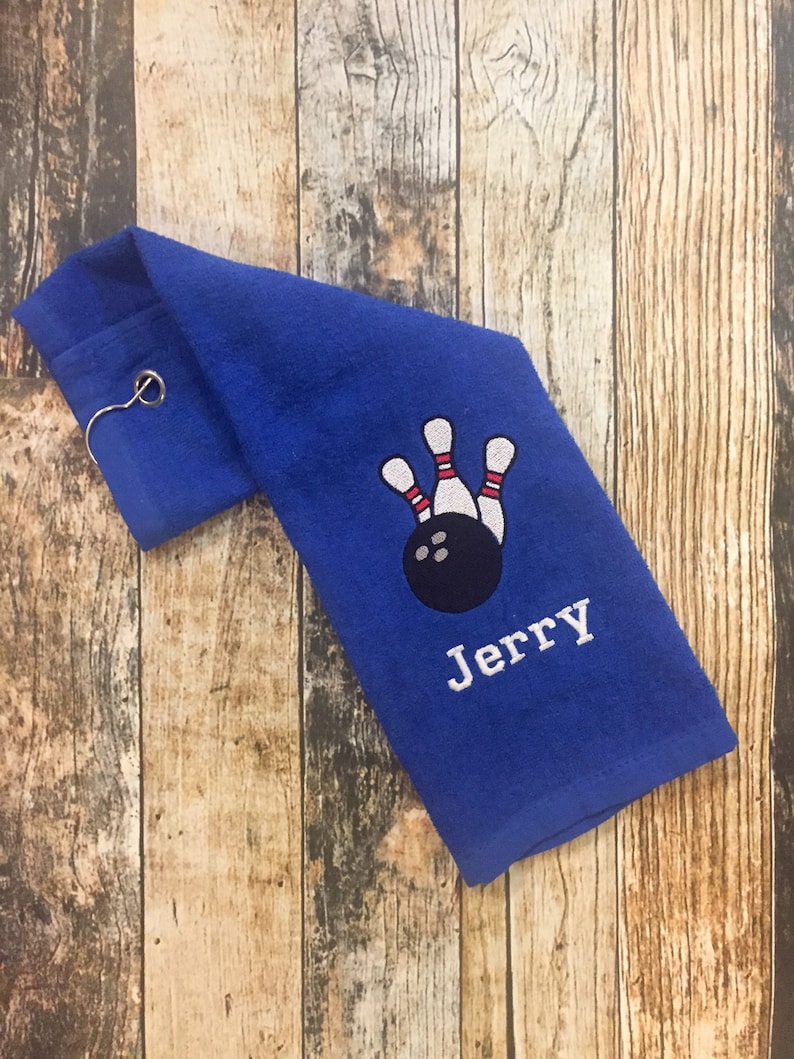 Bowling Towel With Hook Personalized With Player's Name Etsy