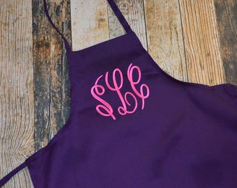 Monogrammed Apron - Lots of Colors to Choose From - Adult or Child size - Personalized Housewarming Gift