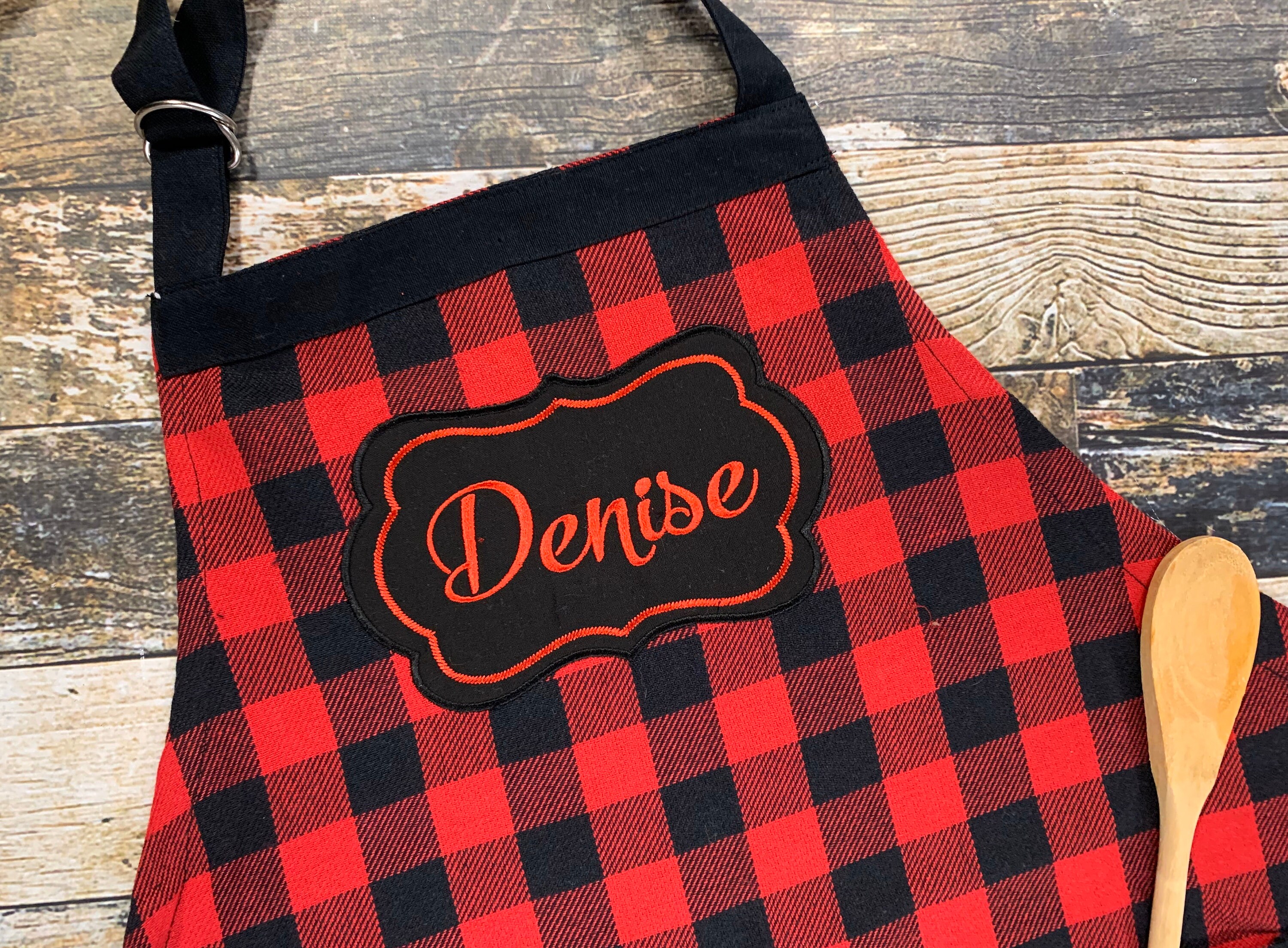 Personalized Buffalo Plaid Apron Etsy