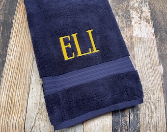 Embroidered Name Bath Towels - Various Colors